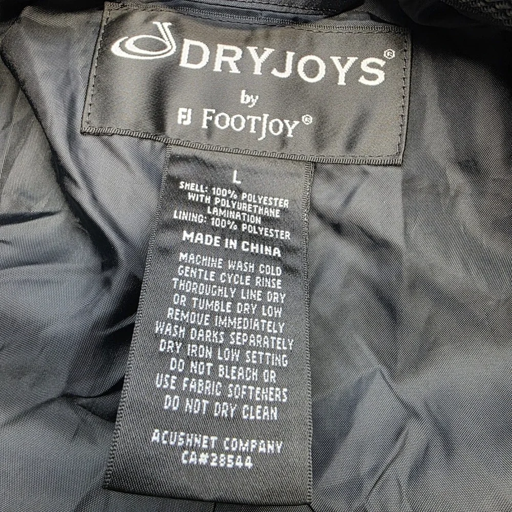 FootJoy DryJoys Golf Rain Pants Mens Large Black Waterproof 1001207 Performance